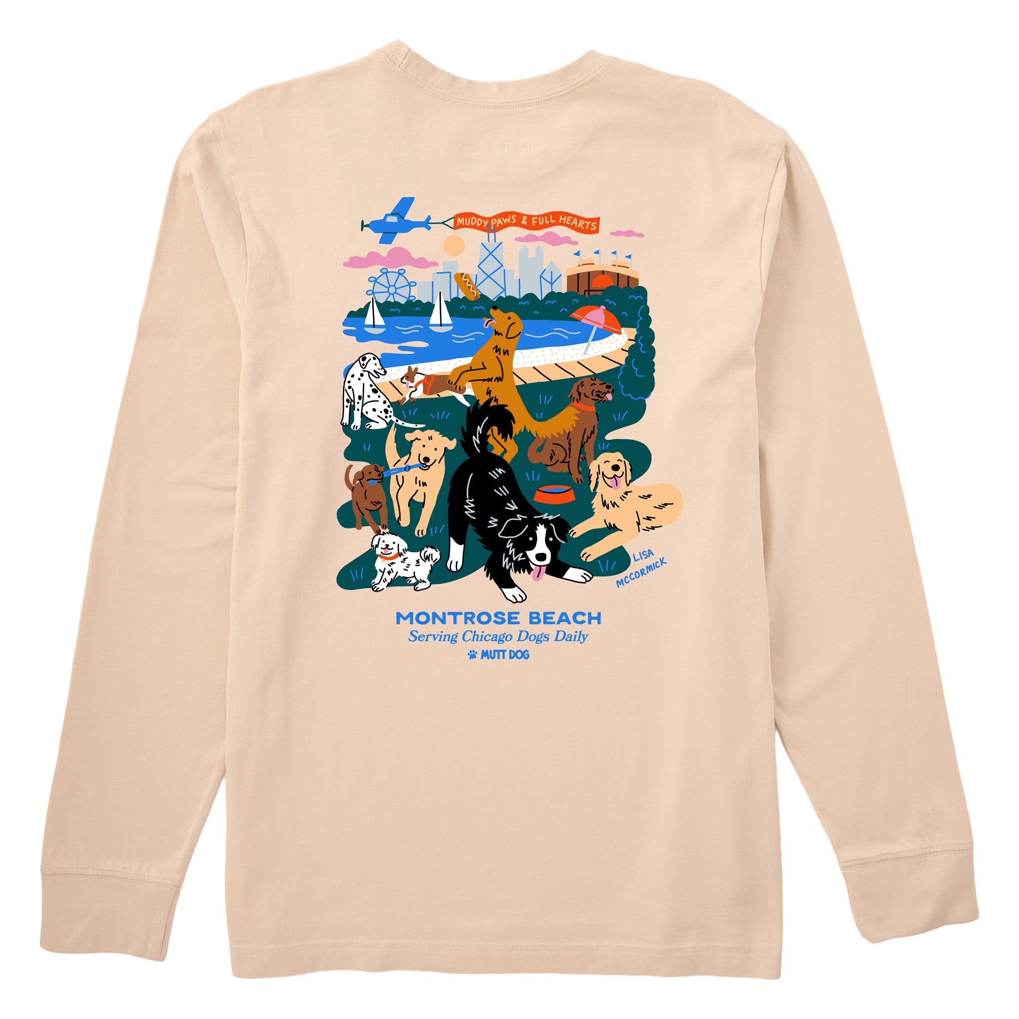 Pups in the Park: Montrose Beach Long Sleeve tee